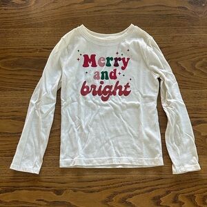 Holiday Time Festive White and Red Long Sleeve Tee